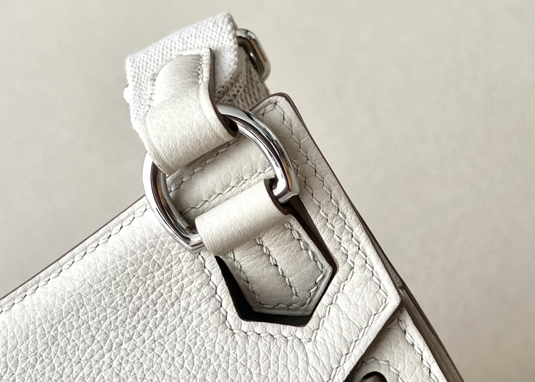 Hermes Jypsiere Mini Shoulder Bag In White Clemence Leather